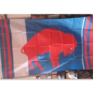 NEW Buffalo Bills Retro Bison Logo NFL 3X5 Feet Flag Banner Wall Decor or Pole